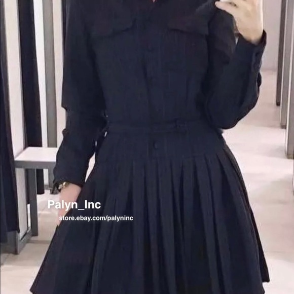 Zara Dresses & Skirts - ZARA AW17 STUDIO SHIRT DRESS WITH PLEATED SKIRT_M